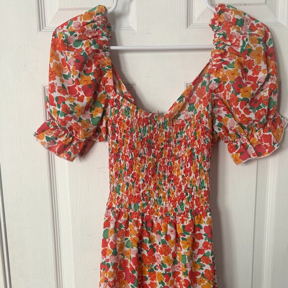 Floral Back Tie Puff Sleeve Dress - originally 20  AT LOWEST RECOMMENDED LISTING - Picture 1 of 6